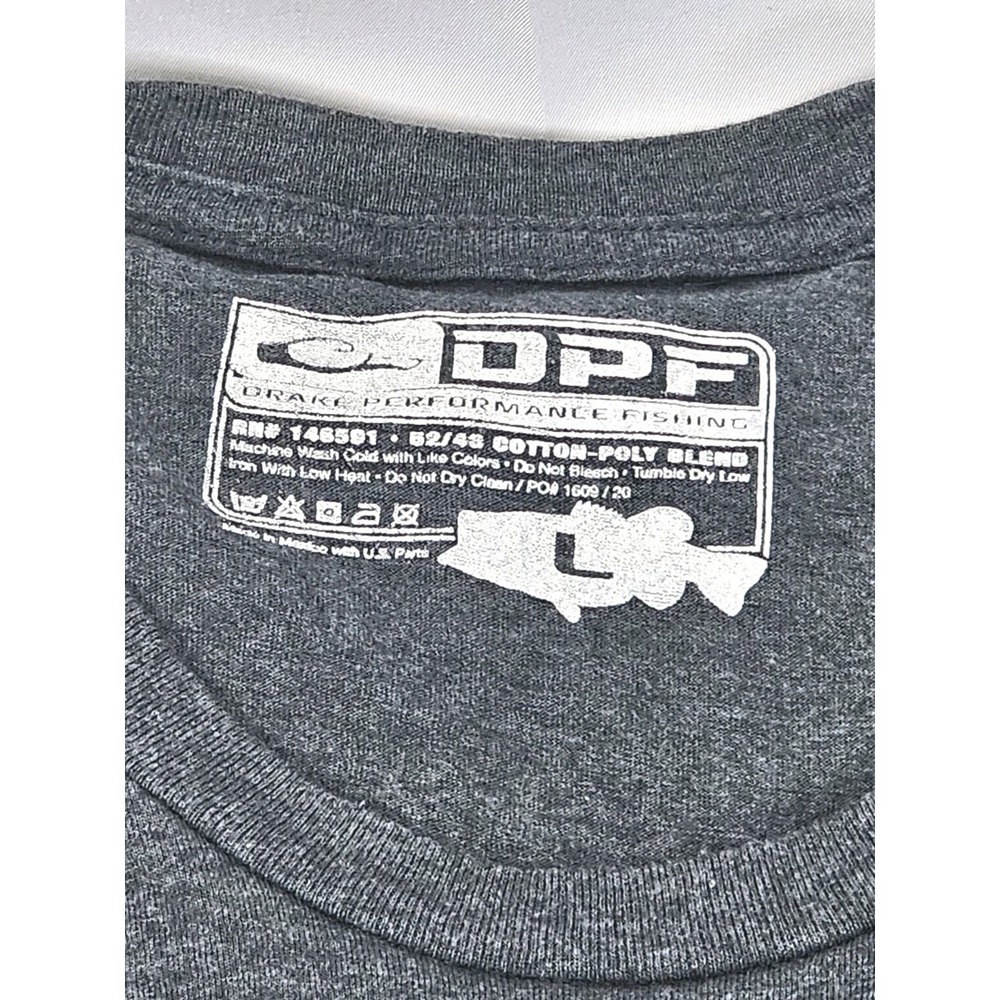 Drake Front And Back Logo Swordfish US Flag TShirt Mens Large Gray Cotton Poly - Picture 5 of 5